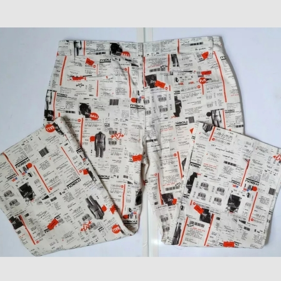 Miaou SONI Receipt Print Flared Jeans Vogue Runway Collection 2019 Size 32 - Picture 8 of 9